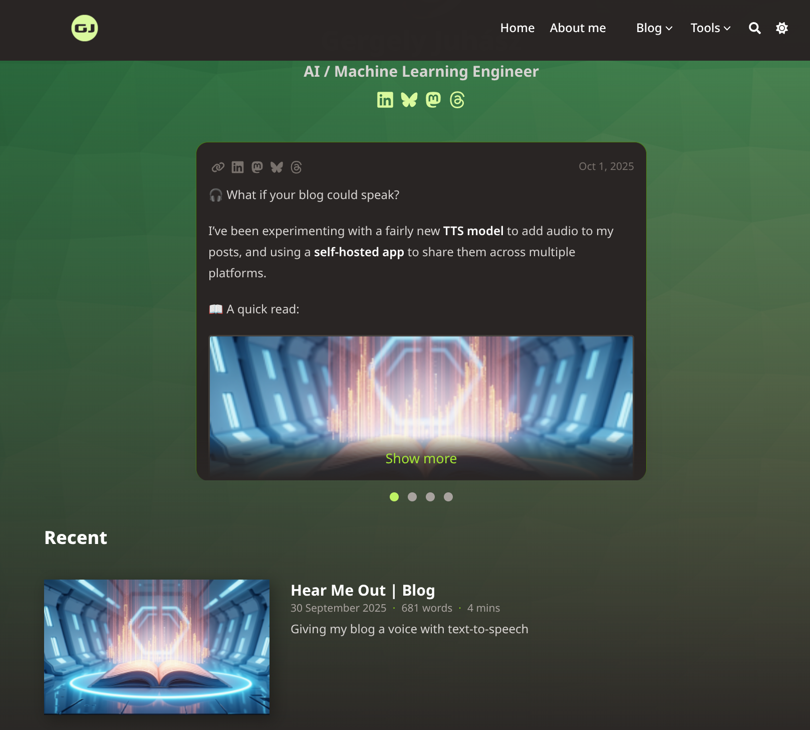 Blog Homepage with microposts